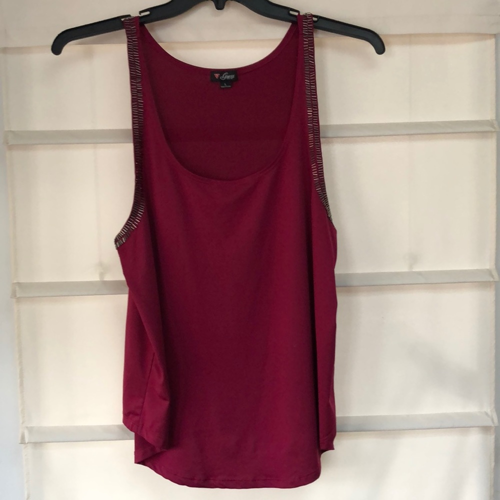 Guess brand Magenta beaded sleeveless blouse